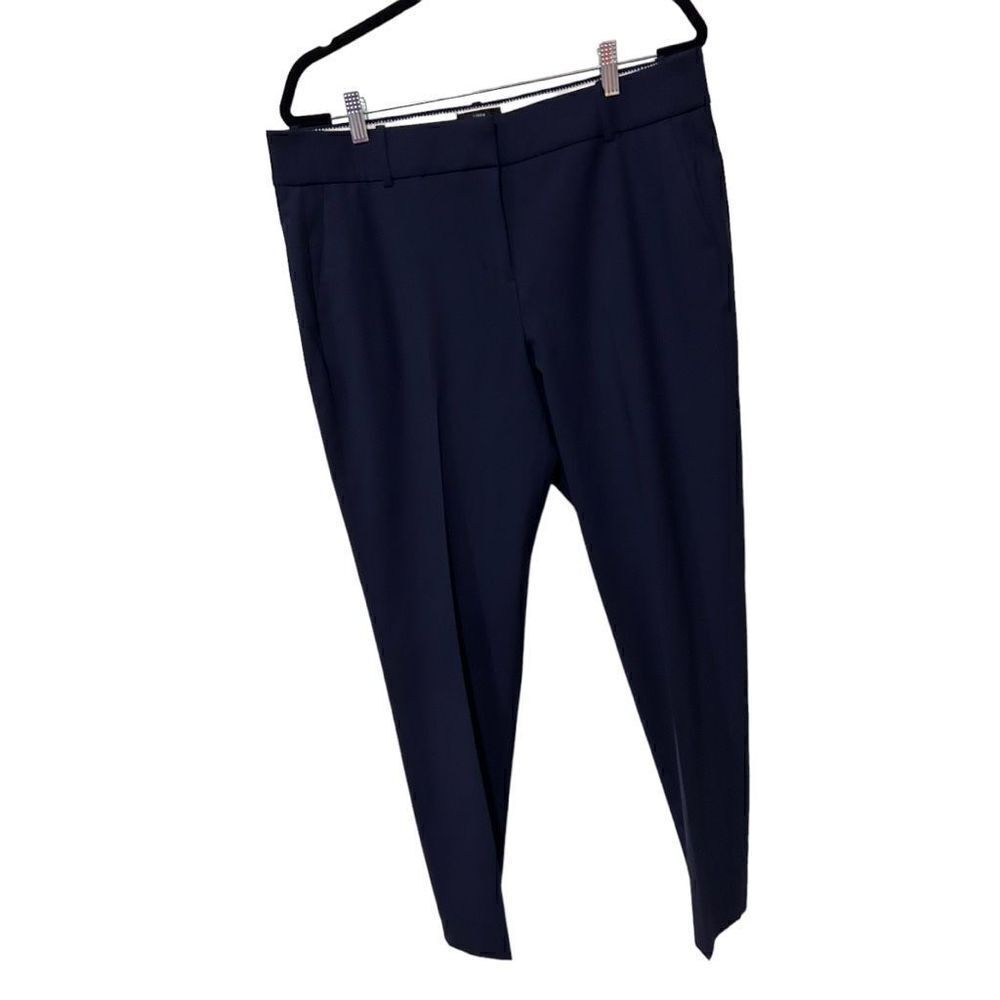 J. Crew Wool Blend Flat Front Slim Cropped 365 Cameron Dress Pants Navy Size 14T